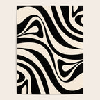 New Groove Retro Swirl Abstract in Black and Almond Cream Poster Gallery Image 4