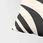 New Groove Retro Swirl Abstract in Black and Almond Cream Pillow Sham Gallery Image 4