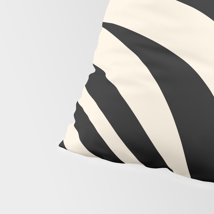 New Groove Retro Swirl Abstract in Black and Almond Cream Pillow Sham Gallery Image 4