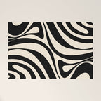 New Groove Retro Swirl Abstract in Black and Almond Cream Welcome Mat Gallery Image 1