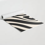 New Groove Retro Swirl Abstract in Black and Almond Cream Yoga Mat Gallery Image 2
