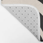 New Groove Retro Swirl Abstract in Black and Almond Cream Bath Mat Gallery Image 2