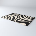 New Groove Retro Swirl Abstract in Black and Almond Cream Rug Gallery Image 3