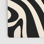 New Groove Retro Swirl Abstract in Black and Almond Cream Poster Gallery Image 3