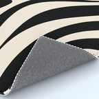 New Groove Retro Swirl Abstract in Black and Almond Cream Rug Gallery Image 4