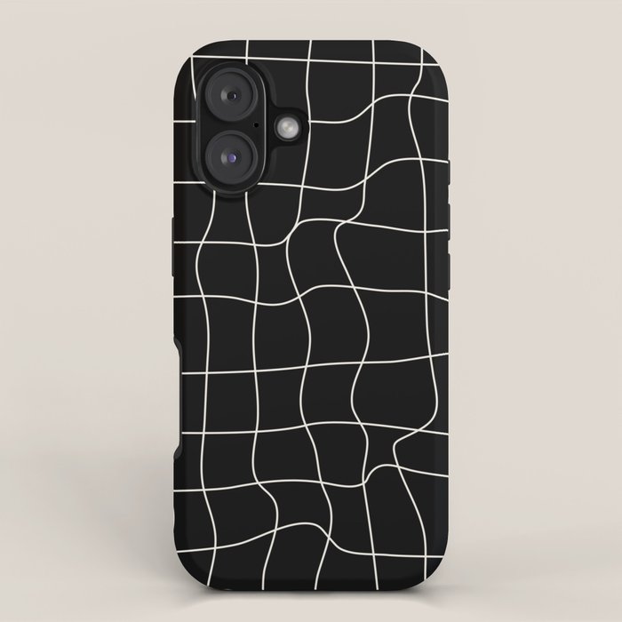 Warp Grid: Midnight Black Edition iPhone Case Gallery Image 1
