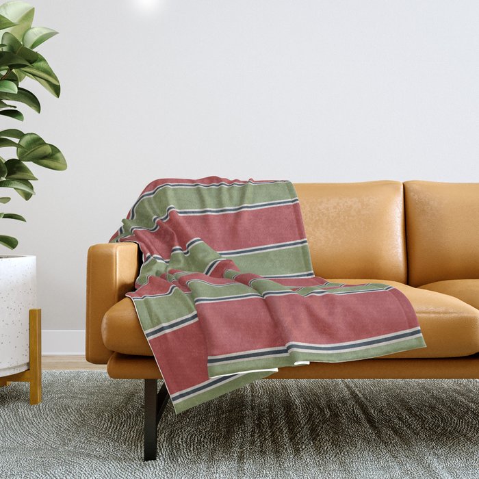 Christmas Stripes Winter 2025 Throw Blanket Gallery Image 1