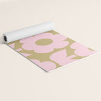 Pale Pink Jonnty Flowers Retro Minimal Floral Pattern Yoga Mat Gallery Image 2