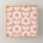 Pale Pink Jonnty Flowers Retro Minimal Floral Pattern Mini Art Print Gallery Image 1
