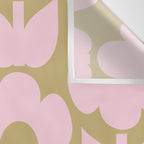 Pale Pink Jonnty Flowers Retro Minimal Floral Pattern Wall Tapestry Gallery Image 3