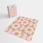 Pale Pink Jonnty Flowers Retro Minimal Floral Pattern Jigsaw Puzzle Gallery Image 2