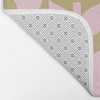 Pale Pink Jonnty Flowers Retro Minimal Floral Pattern Bath Mat Gallery Image 2