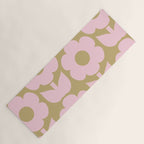 Pale Pink Jonnty Flowers Retro Minimal Floral Pattern Yoga Mat Gallery Image 1