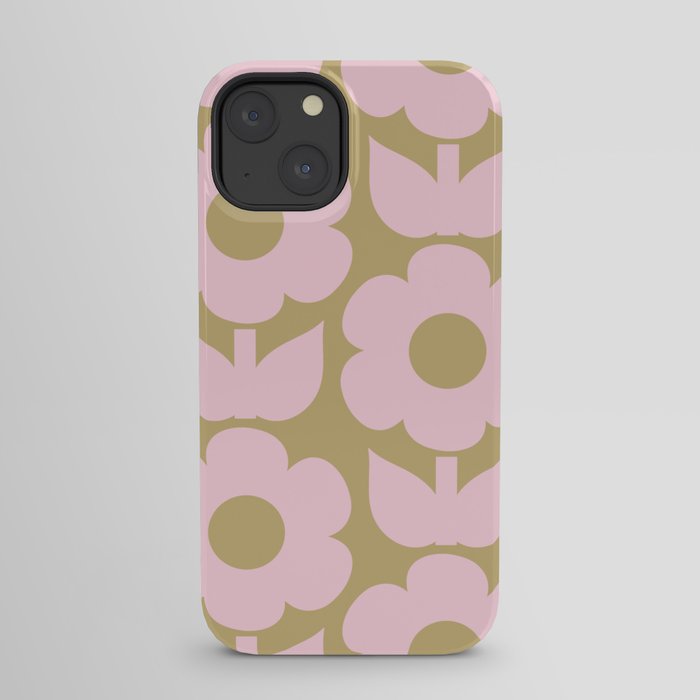 Pale Pink Jonnty Flowers Retro Minimal Floral Pattern iPhone Case Gallery Image 29