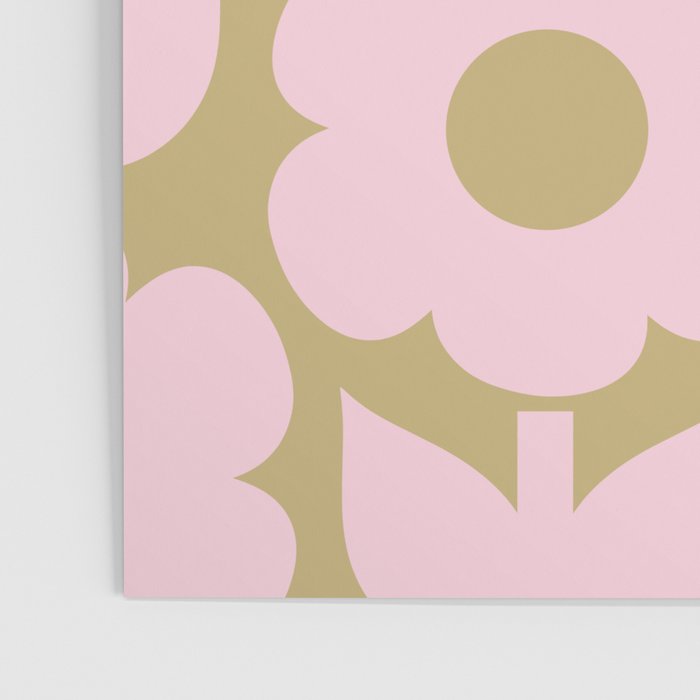 Pale Pink Jonnty Flowers Retro Minimal Floral Pattern Poster Gallery Image 3