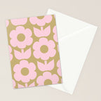 Pale Pink Jonnty Flowers Retro Minimal Floral Pattern Stationery Card Gallery Image 2