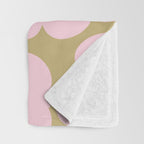 Pale Pink Jonnty Flowers Retro Minimal Floral Pattern Throw Blanket Gallery Image 3