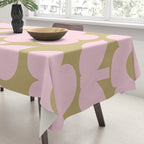 Pale Pink Jonnty Flowers Retro Minimal Floral Pattern Tablecloth Gallery Image 3