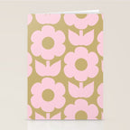 Pale Pink Jonnty Flowers Retro Minimal Floral Pattern Stationery Card Gallery Image 2