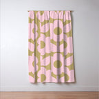 Pale Pink Jonnty Flowers Retro Minimal Floral Pattern Window Curtain Gallery Image 3
