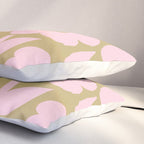 Pale Pink Jonnty Flowers Retro Minimal Floral Pattern Pillow Sham Gallery Image 3