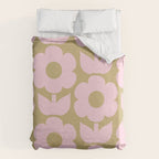 Pale Pink Jonnty Flowers Retro Minimal Floral Pattern Duvet Cover Gallery Image 6
