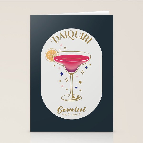 Daiquiri Cocktail Zodiac Sign Stationery Card Gallery Image 2