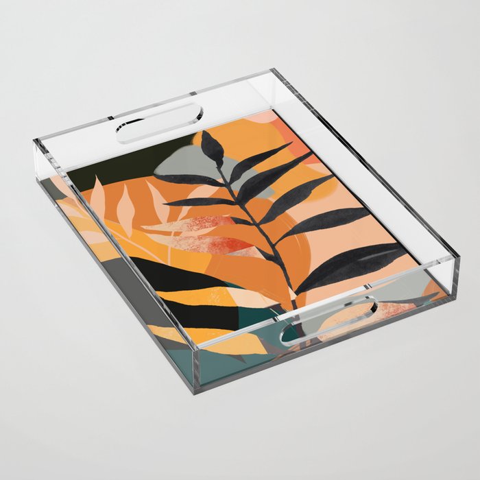 Abstract Art Tropical Leaves 108 Acrylic Tray Gallery Image 1