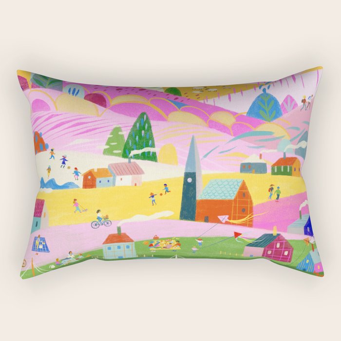 Pink Mountain Rectangular Pillow Gallery Image 1