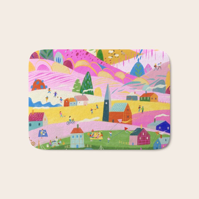 Pink Mountain Bath Mat Gallery Image 1