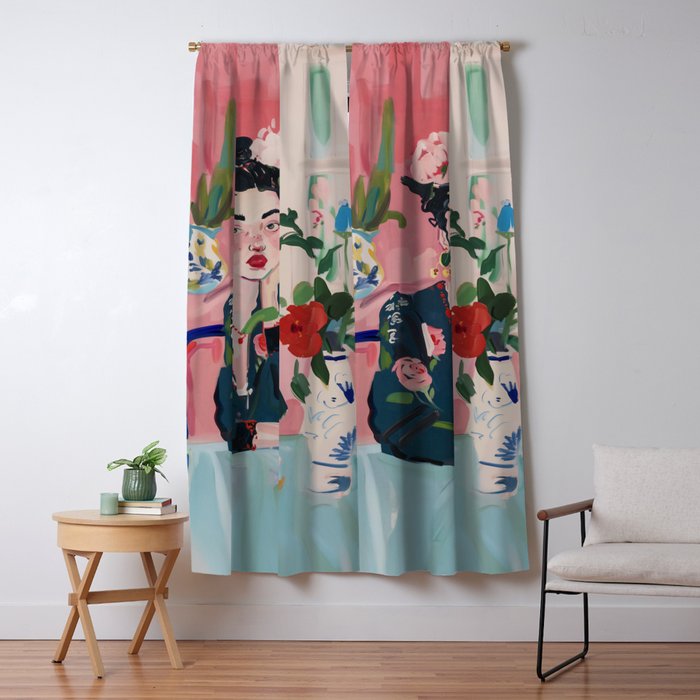 Dreamy Muse in Bloom  Window Curtain Gallery Image 5