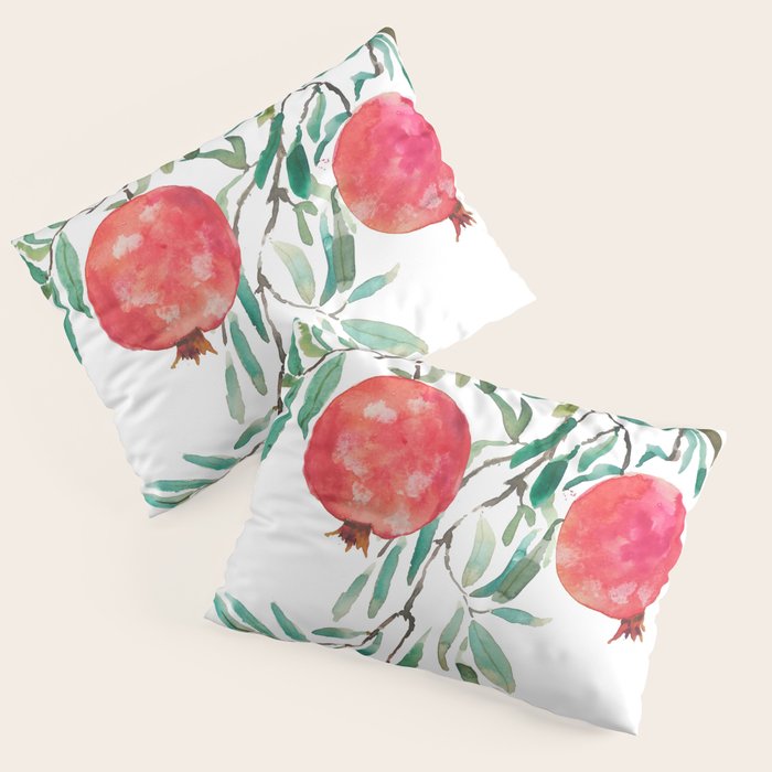 red pomegranate watercolor Pillow Sham Gallery Image 3