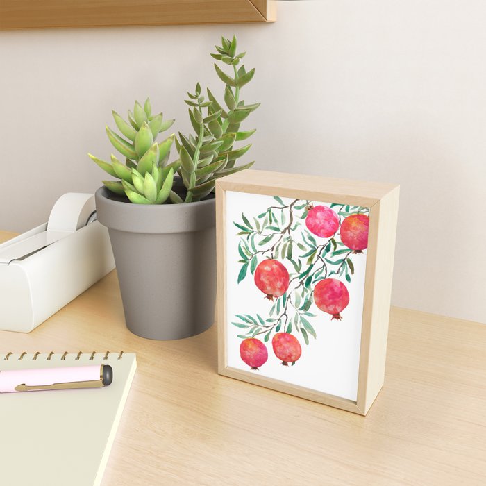 red pomegranate watercolor Mini Art Print Gallery Image 2