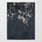 White Blossom Flowers on Blue Texture - Tree - Elegant Floral - Nature photography Poster Gallery Image 4