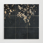 White Blossom Flowers on Blue Texture - Tree - Elegant Floral - Nature photography Wood Wall Art Gallery Image 1