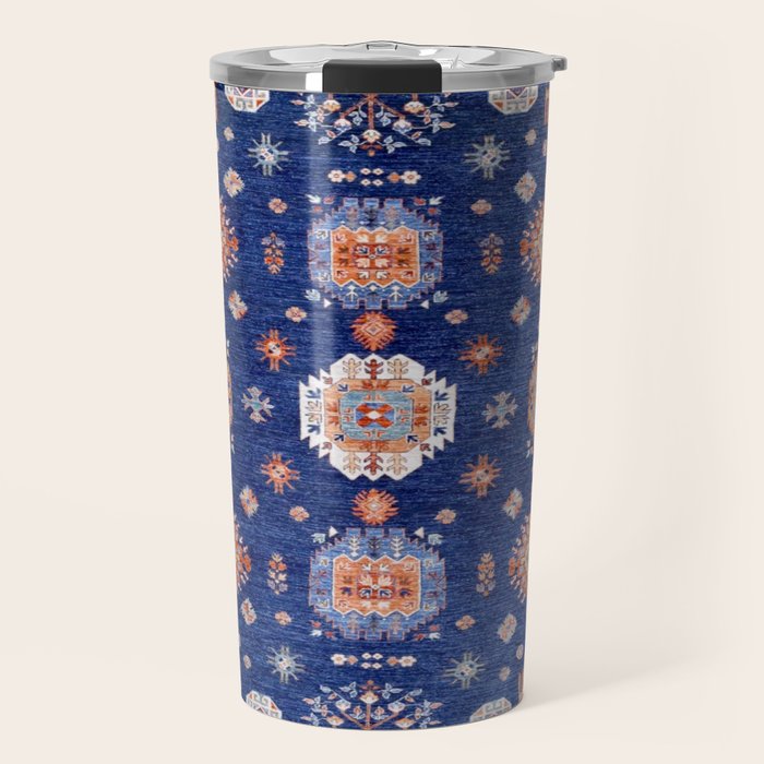 Navy Angel Jewels Kazak Rug Travel Mug Gallery Image 1