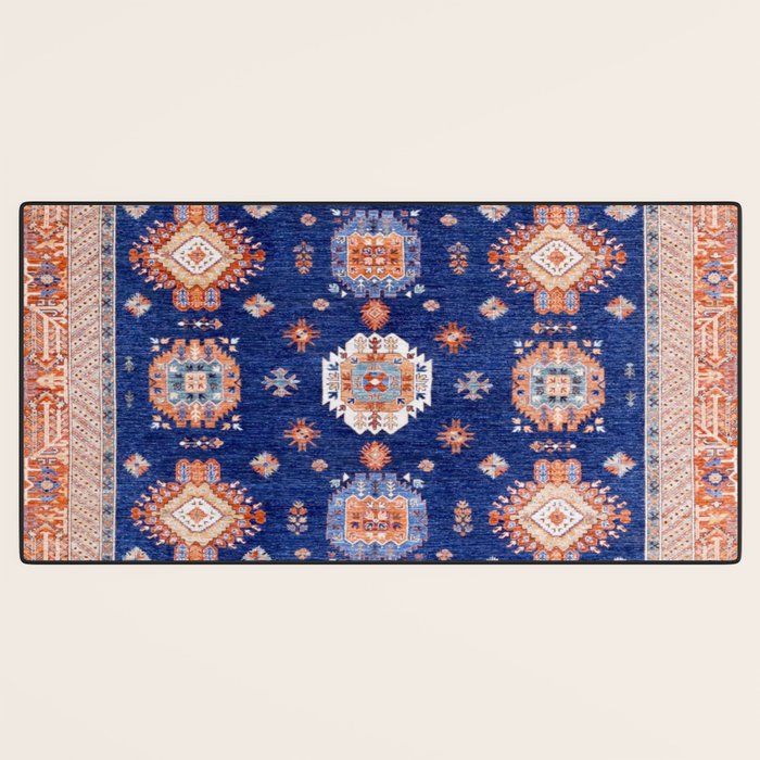 Navy Angel Jewels Kazak Rug Desk Mat Gallery Image 3