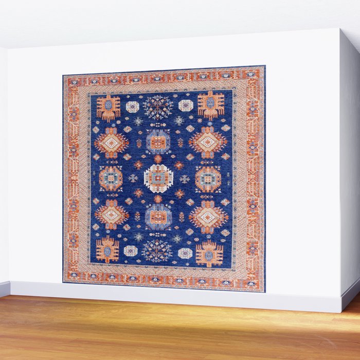 Navy Angel Jewels Kazak Rug Wall Mural Gallery Image 2