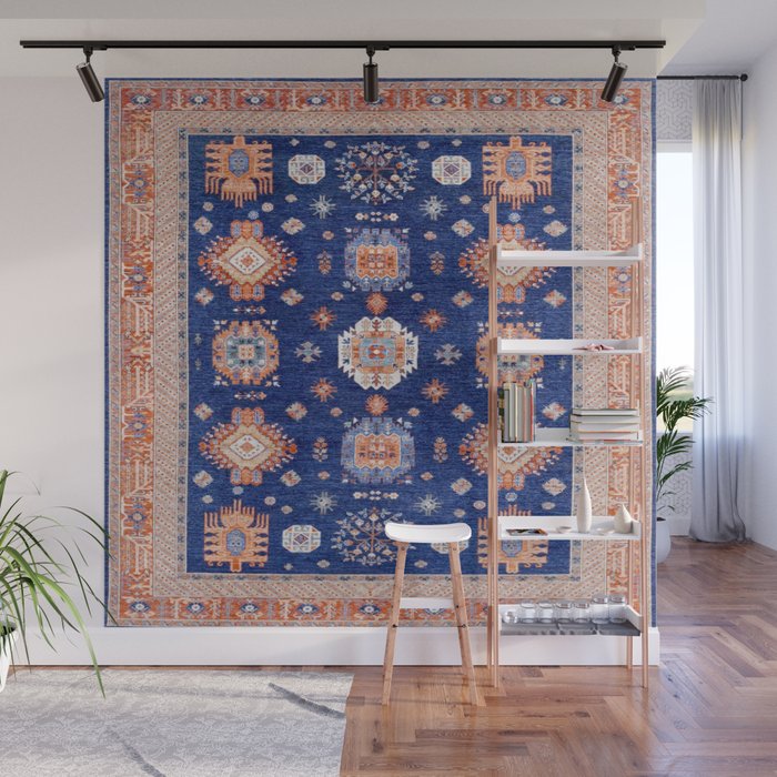 Navy Angel Jewels Kazak Rug Wall Mural Gallery Image 1