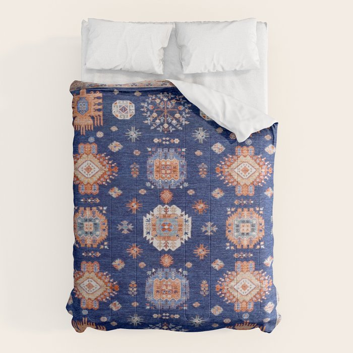 Navy Angel Jewels Kazak Rug Comforter Gallery Image 6