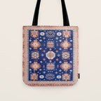 Navy Angel Jewels Kazak Rug Tote Bag Gallery Image 1