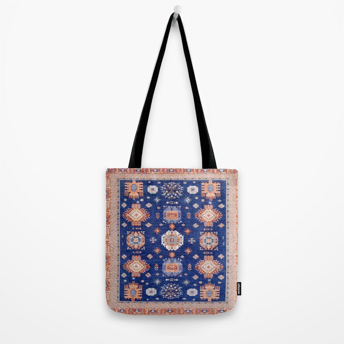 Navy Angel Jewels Kazak Rug Tote Bag Gallery Image 2