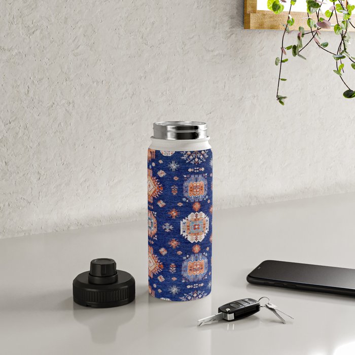 Navy Angel Jewels Kazak Rug Water Bottle Gallery Image 4