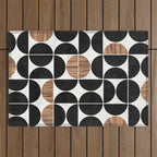 Mid-Century Modern Pattern No.1 - Concrete and Wood Outdoor Rug Gallery Image 1