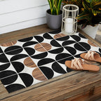 Mid-Century Modern Pattern No.1 - Concrete and Wood Outdoor Rug Gallery Image 2