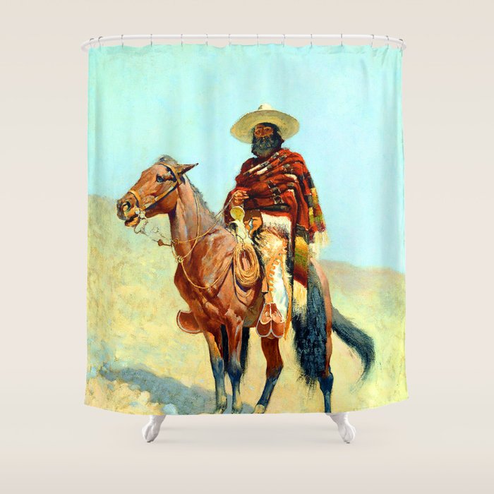 Frederic Remington The Mexican Cowboy Shower Curtain Gallery Image 1
