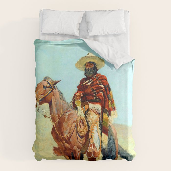 Frederic Remington The Mexican Cowboy Duvet Cover Gallery Image 6