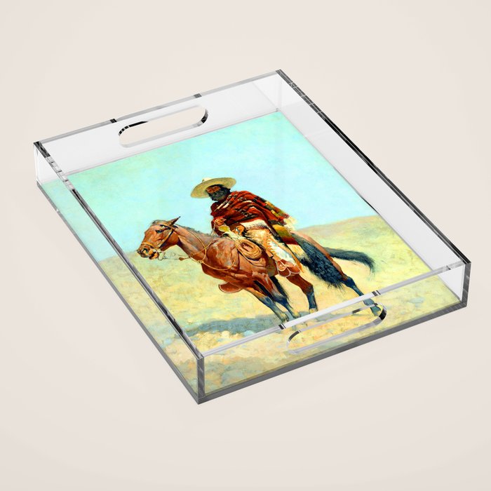 Frederic Remington The Mexican Cowboy Acrylic Tray Gallery Image 1