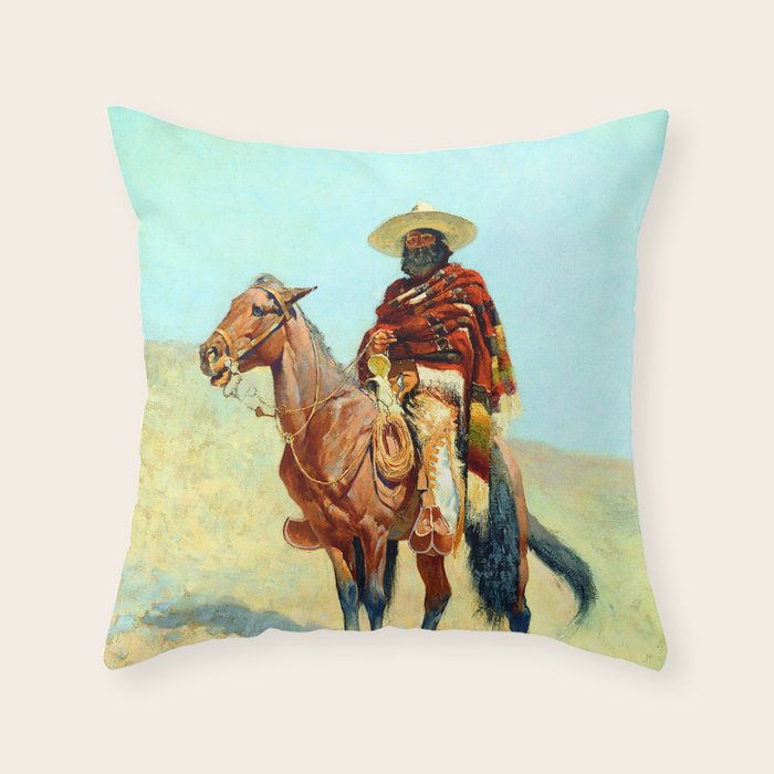 Frederic Remington The Mexican Cowboy Throw Pillow Gallery Image 1