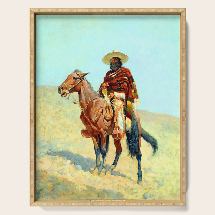 Frederic Remington The Mexican Cowboy Serving Tray Gallery Image 1